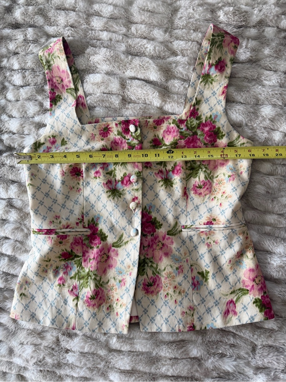 Sézane x Andión Zelinda Floral Linen top Print Corset Style Sz 38/8 US Romantic - Picture 9 of 14